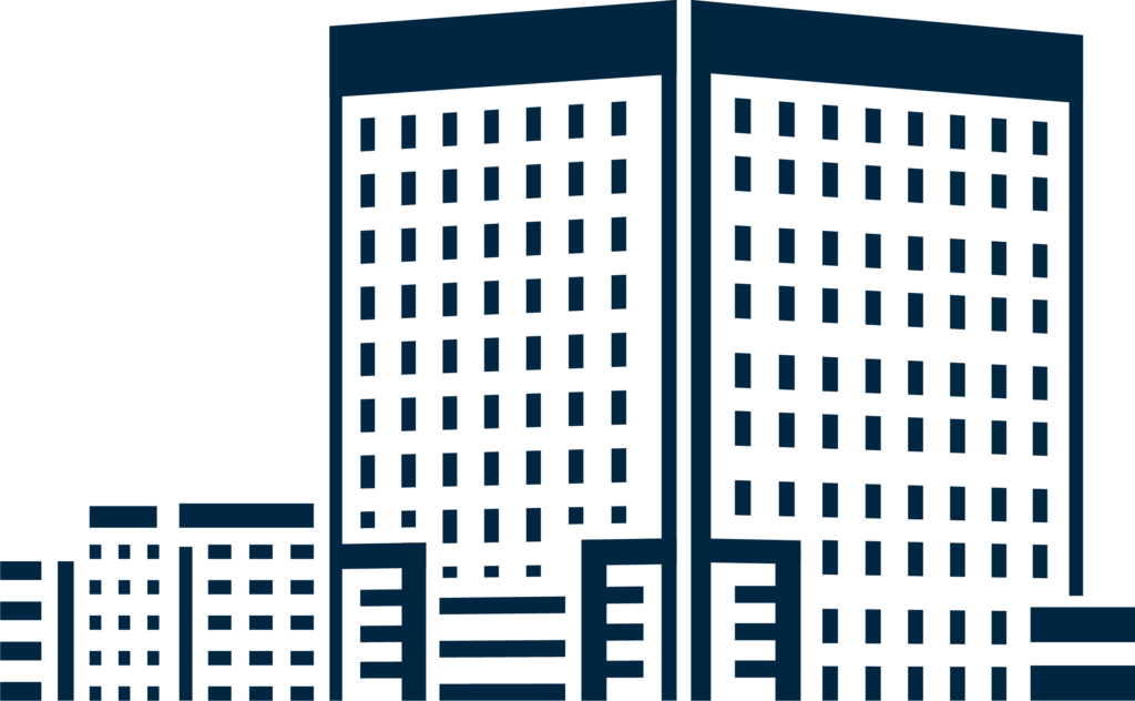 A graphic of a commercial building