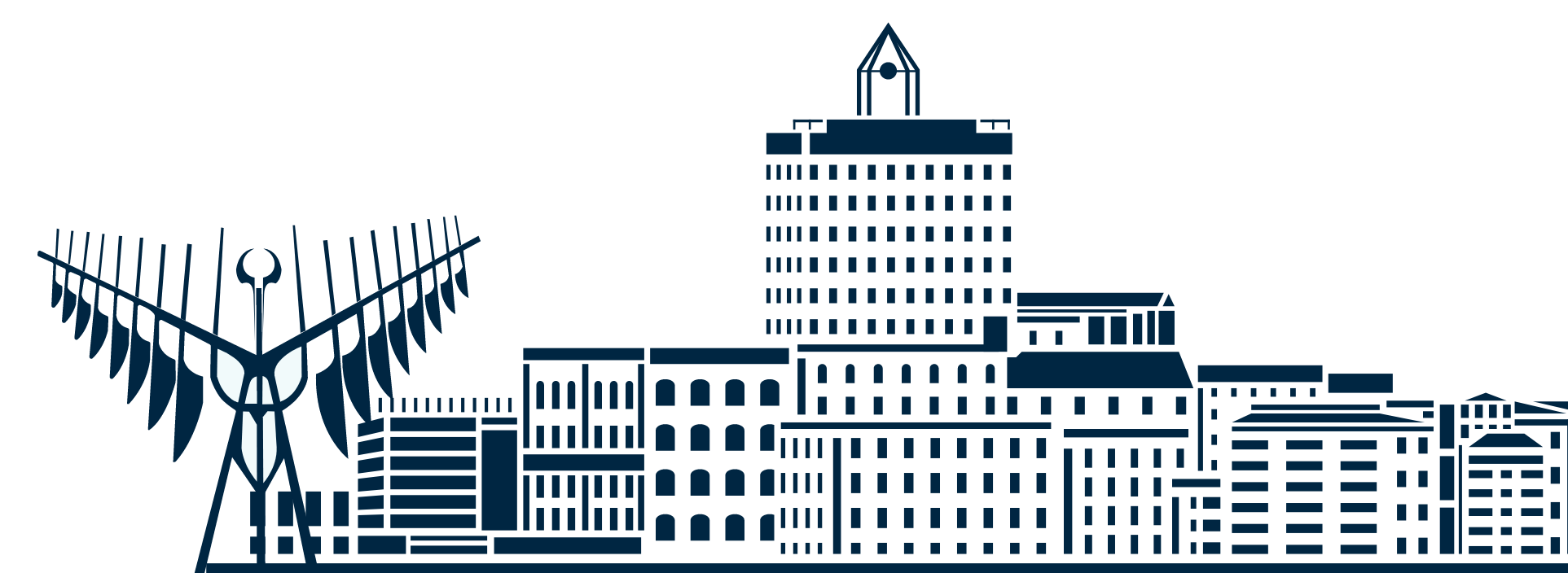 A graphic of the Barrie, Ontario skyline